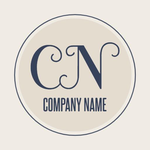 Elegant Circular Monogram Design with Initials and Text Logo Template