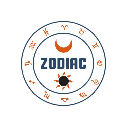 Elegant Circular Zodiac Symbol Design with Cosmic Elements Logo Template