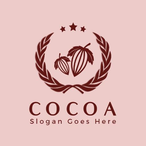 Elegant Cocoa Design Featuring Distinctive Cocoa Pods Logo Template