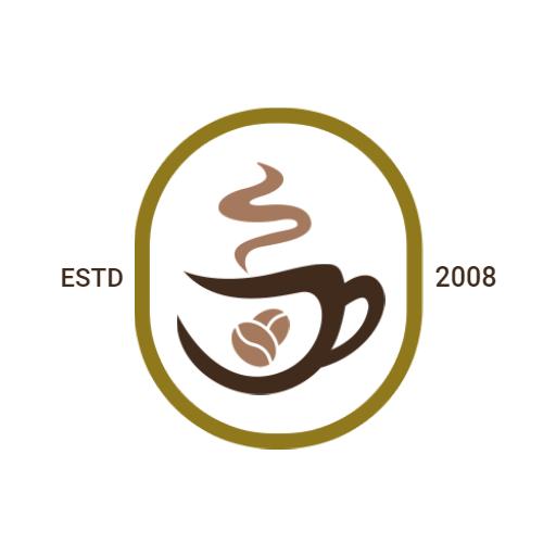 Elegant Coffee Cup Design with Steam and Beans Logo Template