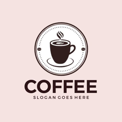 Elegant Coffee Cup Design with Steam Illustrating Coffee Logo Template