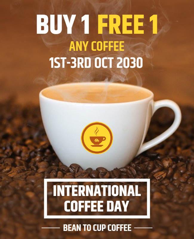 Elegant Coffee Promotion for International Coffee Day Poster Template