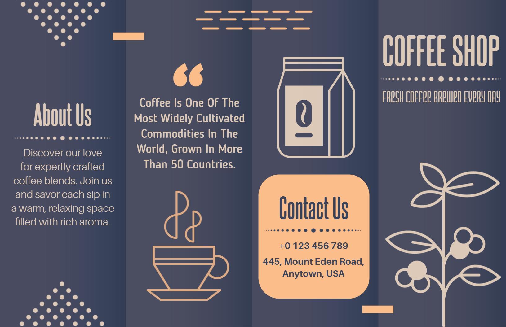 Elegant Coffee Shop Menu and Services Brochure Template