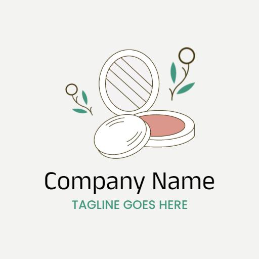 Elegant Compact Makeup Design Showcasing Beauty Essentials Logo Template