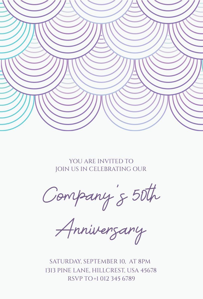 Elegant Company 50th Anniversary Celebration Invitation Template