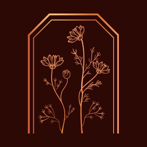 Elegant Copper Floral Design Symbolizing Royal Heritage Logo Template