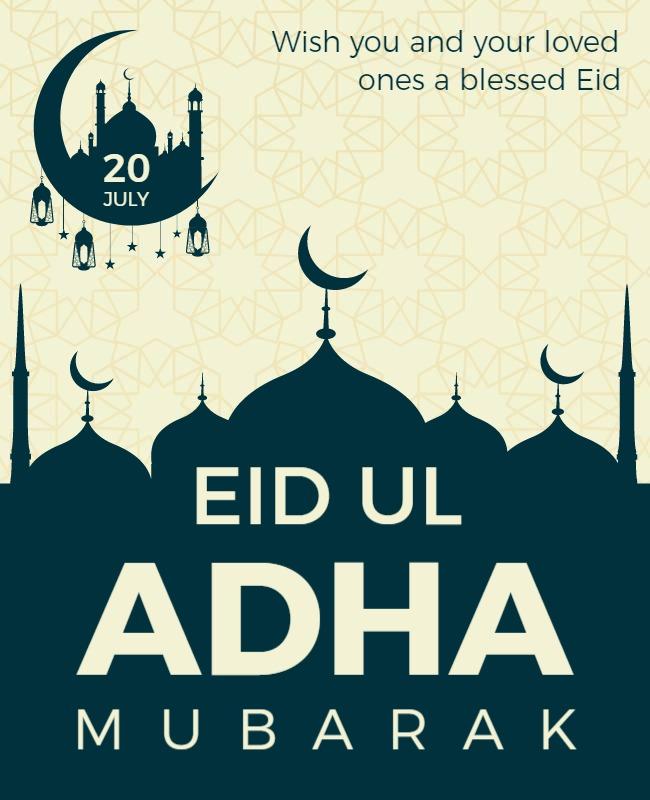 Elegant Cream Eid al-Adha Celebration Flyer Template