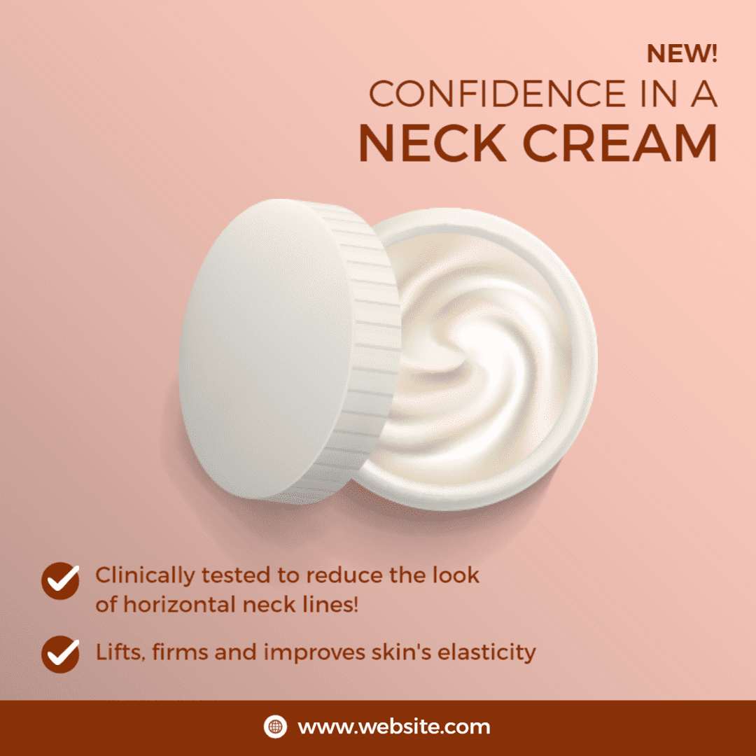 Elegant Cream Jar Design for Neck Care Promotion Ad Template