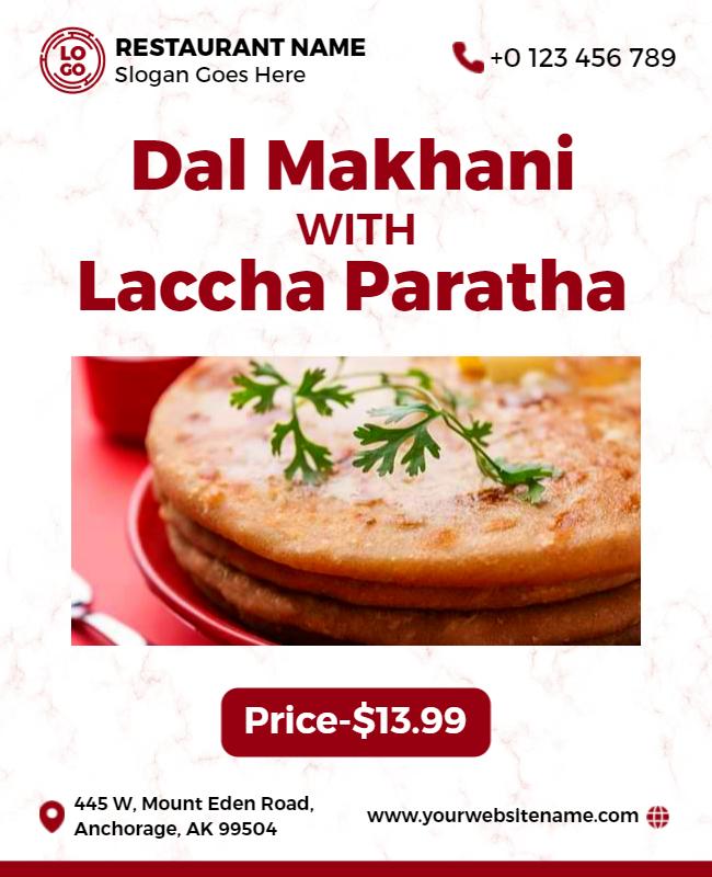 Elegant Creamy Indian Cuisine Dal Makhani Poster Template