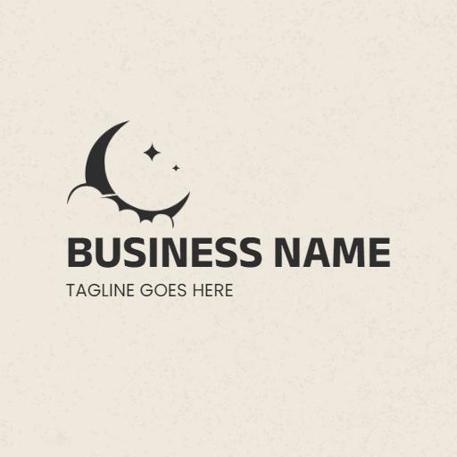 Elegant Crescent Moon Design with Stars for Nighttime Logo Template