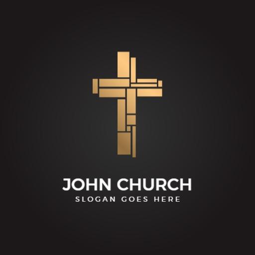 Elegant Cross Design Symbolizing Spirituality and Community Logo Template