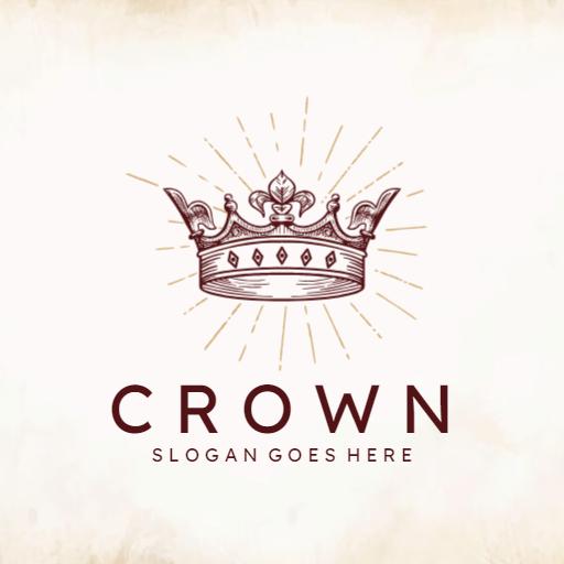 Elegant Crown Design with Vintage Style Elements Logo Template