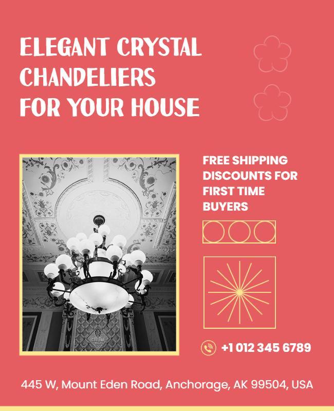 Elegant Crystal Chandeliers Promotional Flyer Template