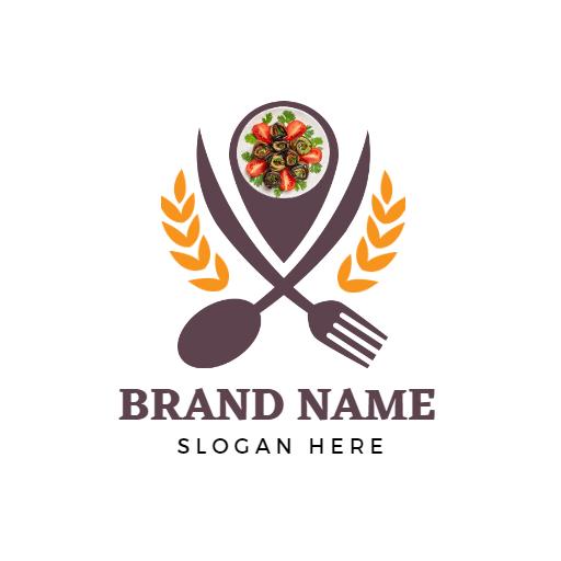Elegant Culinary Design Featuring Fork and Spoon Icons Logo Template