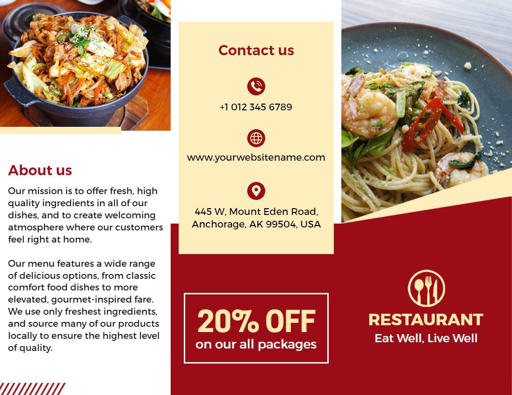 Elegant Culinary Dining Experience and Package Offers Brochure Template