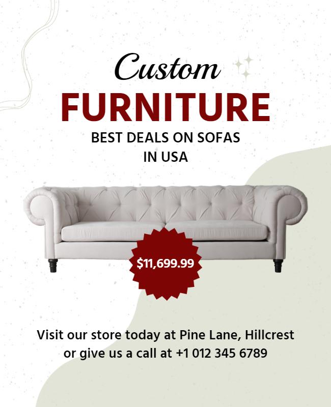 Elegant Custom Furniture Deals on Sofas in USA Poster Template