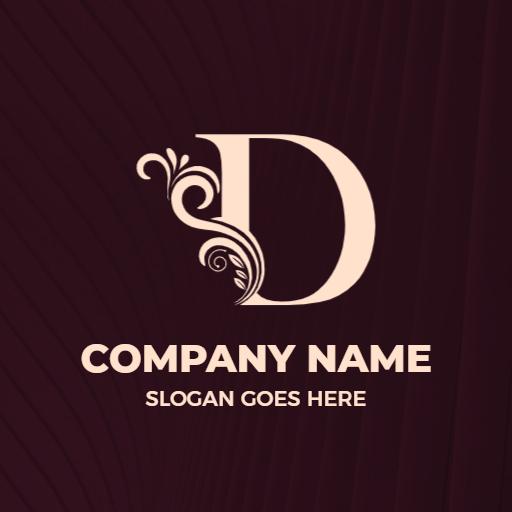 Elegant D Letter Design with Artistic Flourishes Logo Template