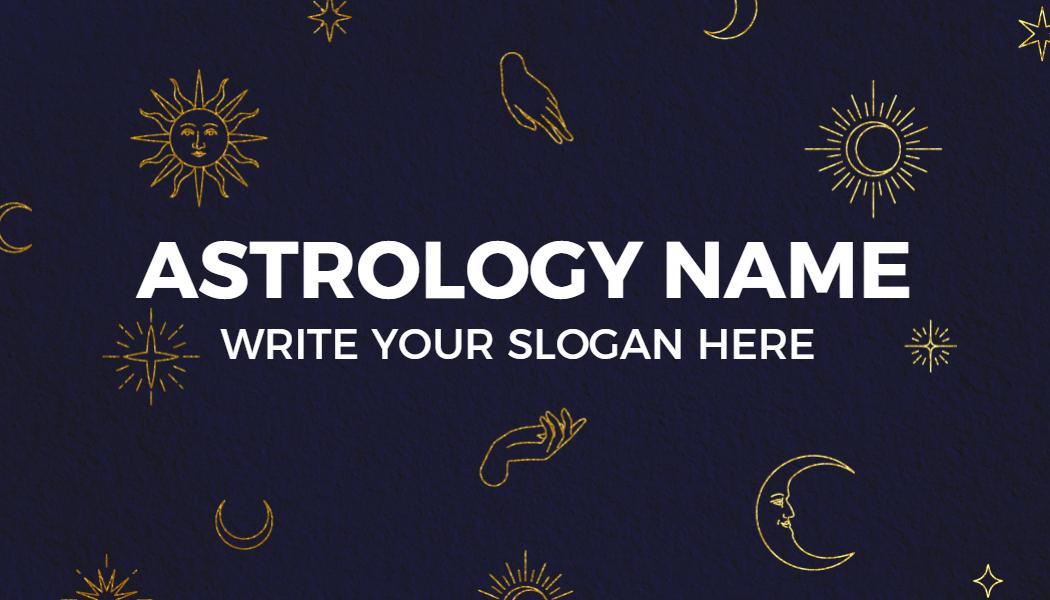 Elegant Dark Astrology Themed Visiting Card Template