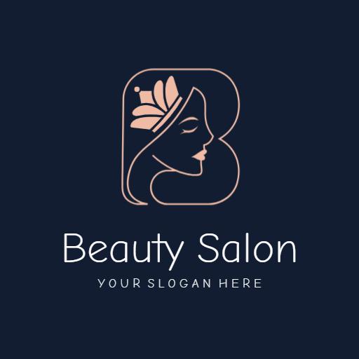 Elegant Dark Blue and Soft Pink Beauty Salon Logo Template