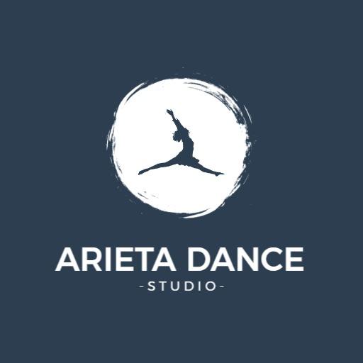 Elegant Dark Blue and White Dance Studio Logo Design Template