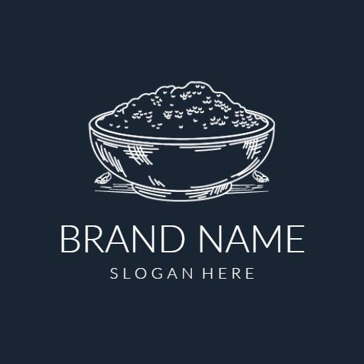 Elegant Dark Blue Bowl Displaying Premium Quality Salt Logo Template