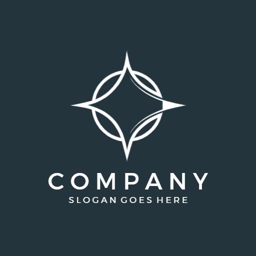 Elegant Dark Blue Company Logo with Modern Geometric Design Logo Template