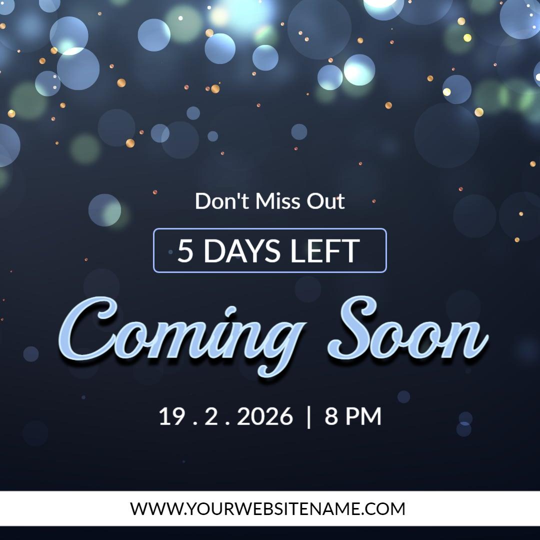 Elegant Dark Blue Countdown for Upcoming Event Ad Template