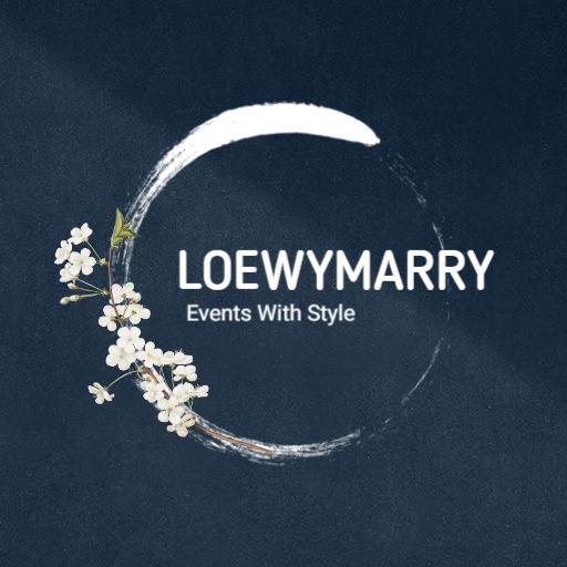 Elegant Dark Blue Floral Design for Event Planner Logo Template
