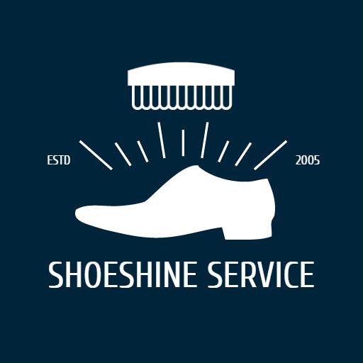 Elegant Dark Blue Shoeshine Service for Pristine Footwear Logo Template