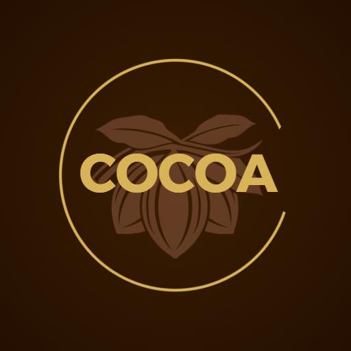 Elegant Dark Brown Cocoa Design with Cocoa Pod Logo Template