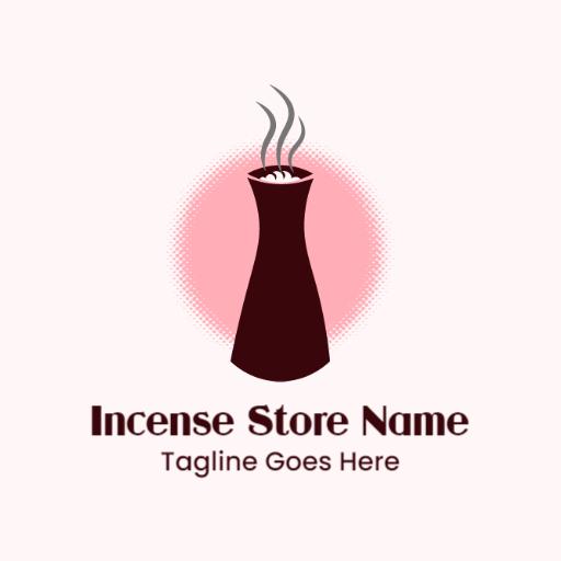 Elegant Dark Brown Incense Holder with Aromatic Smoke Logo Template