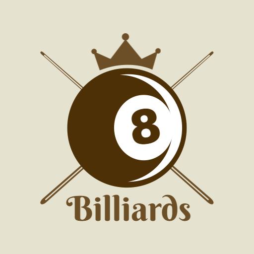 Elegant Dark Brown Pool Ball Design for Billiards Logo Template