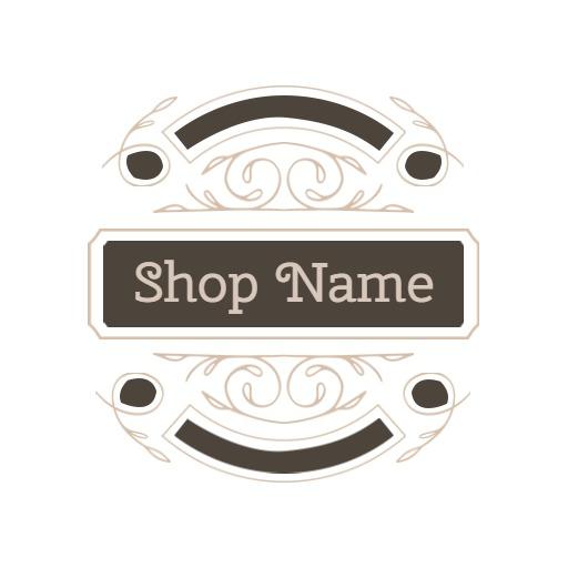 Elegant Dark Brown Vintage Shop Name Logo Template
