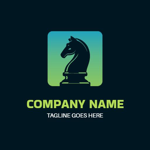Elegant Dark Chess Knight Design for Strategic Games Logo Template