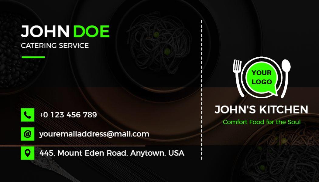 Elegant Dark Culinary Catering Service Business Card Template
