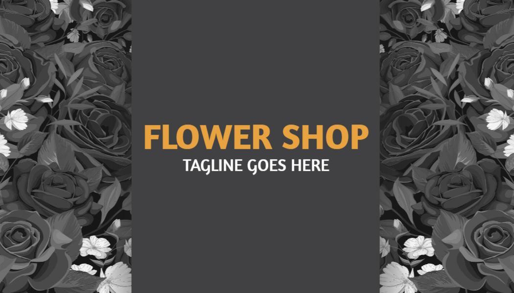 Elegant Dark Floral Flower Shop Business Card Template