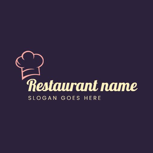 Elegant Dark Purple Chef Hat Design for Restaurant Logo Template