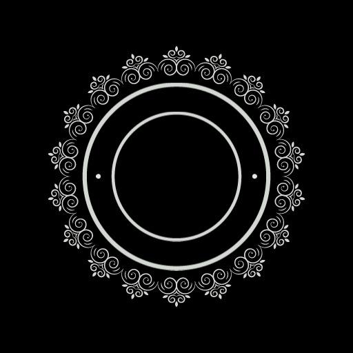 Elegant Decorative Pattern Surrounding Blank Circle Logo Template