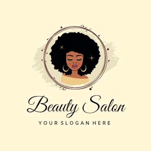 Elegant Design Featuring Afro Hairstyle for Beauty Salon Logo Template