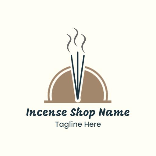Elegant Design Featuring Incense with Soothing Aroma Logo Template