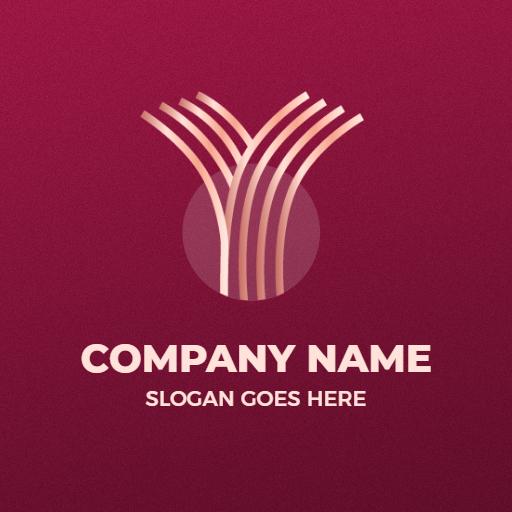 Elegant Design of Y Letter with Soft Pink Hues Logo Template