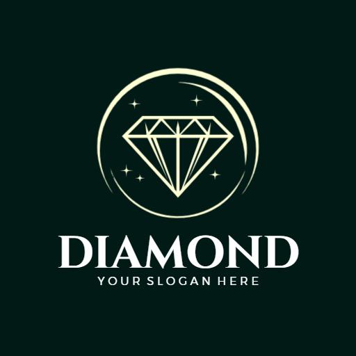Elegant Diamond Graphic Design with Celestial Accents Logo Template