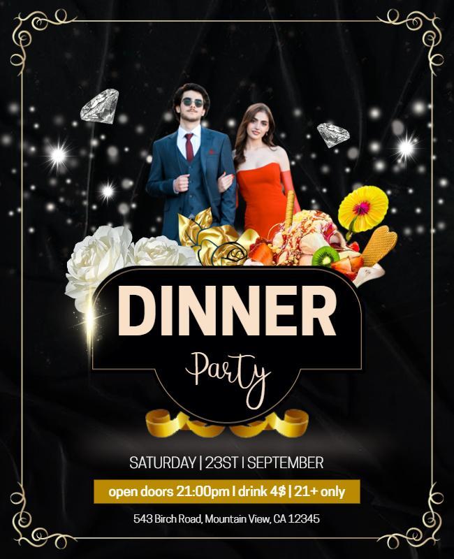 Elegant Dinner Party Celebration Flyer Template