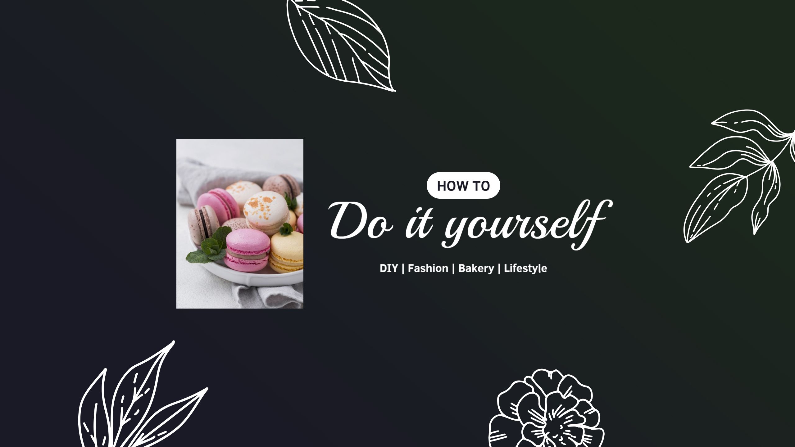 Elegant DIY Bakery Crafts with Colorful Macarons YouTube Banner Template