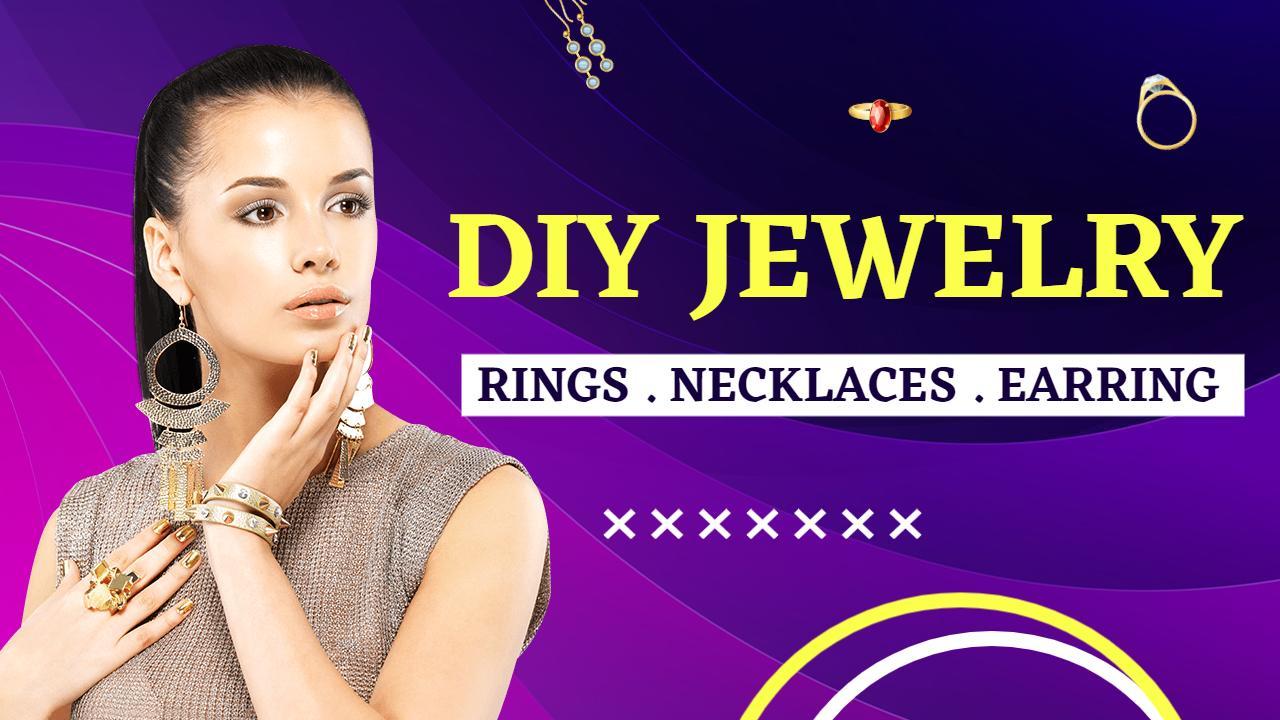 Elegant DIY Jewelry Rings Necklaces Earrings YouTube Thumbnail Template