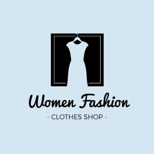 Elegant Dress Design Showcasing Women Fashion Clothing Brand Logo Template
