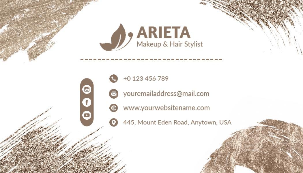 Elegant Earthy Tones Makeup Artist Business Card Template