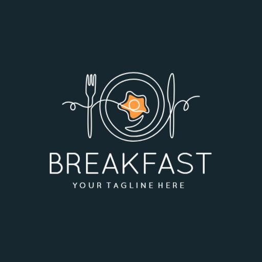 Elegant Egg Design Showcasing Delicious Breakfast Plate Logo Template