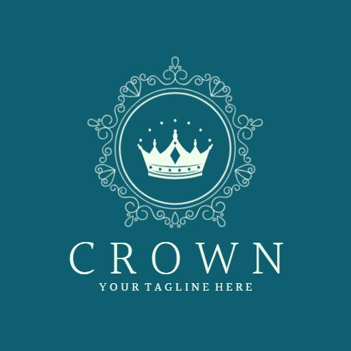Elegant Emblem Featuring Decorative Crown Design Logo Template