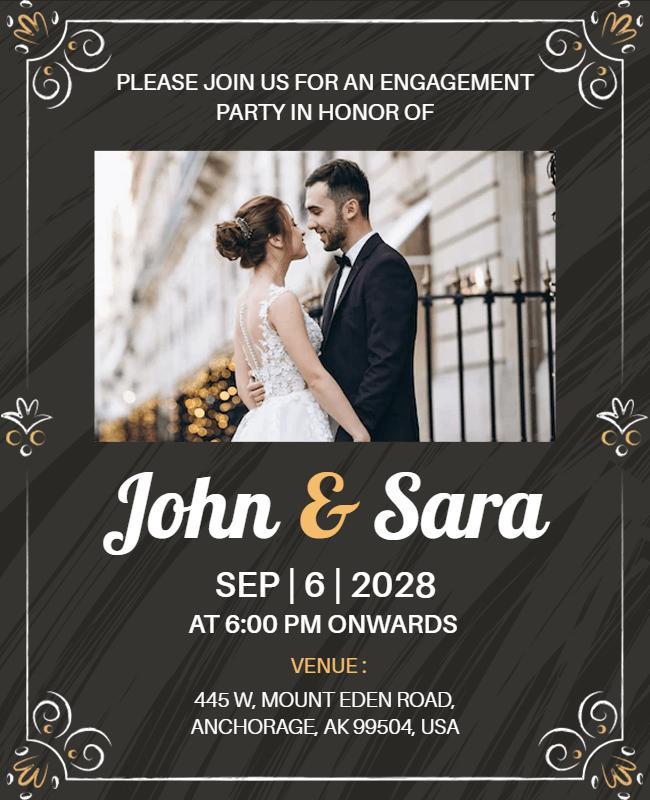 Elegant Engagement Celebration Invitation Flyer Template